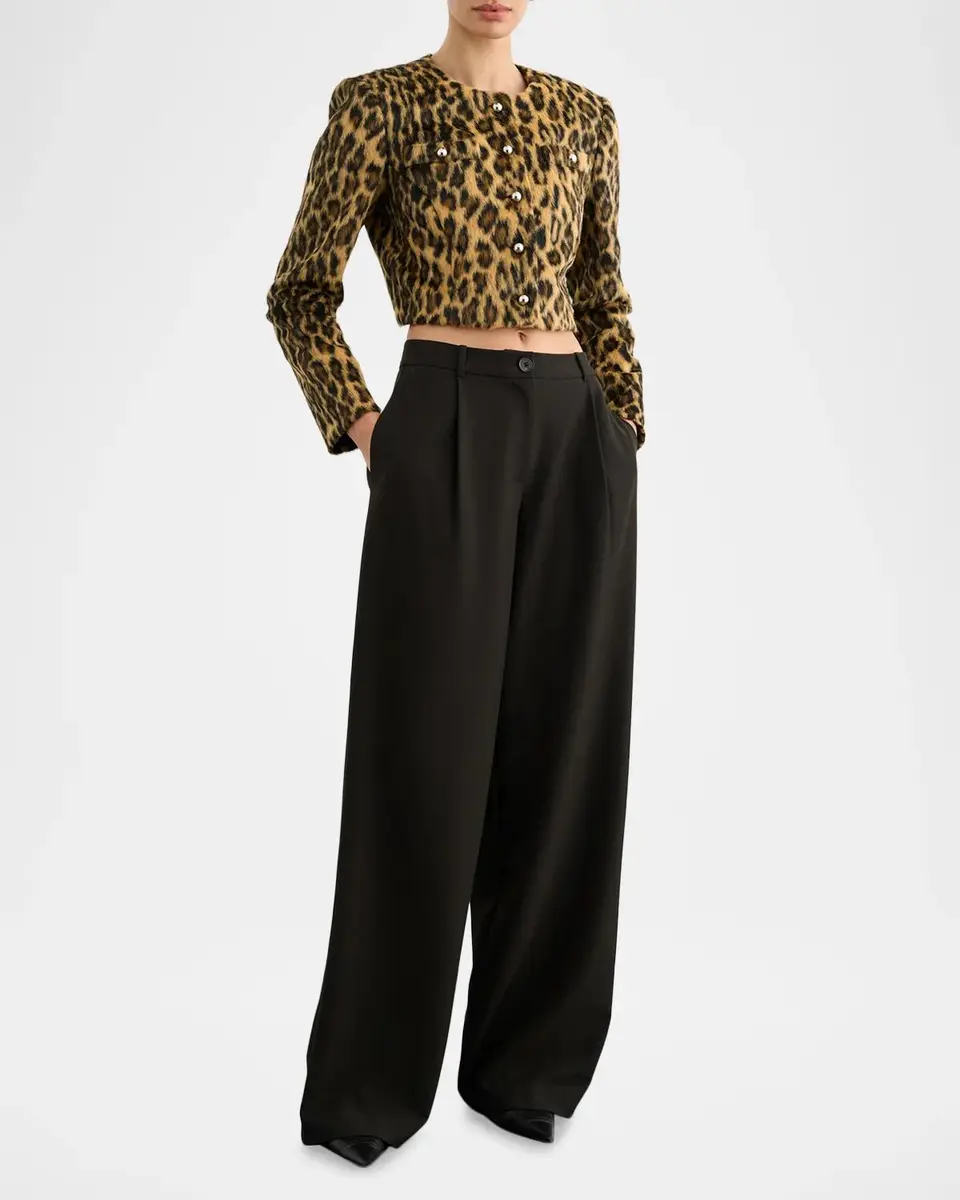 Toccin Aivana Leopard Faux Fur Cropped Jacket | Thumbnail 2 Toccin Aivana Leopard Faux Fur Cropped Jacket | Thumbnail 2