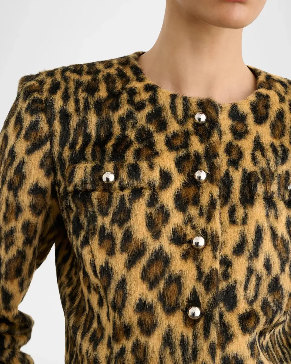 Toccin Aivana Leopard Faux Fur Cropped Jacket | Thumbnail 5 Toccin Aivana Leopard Faux Fur Cropped Jacket | Thumbnail 5
