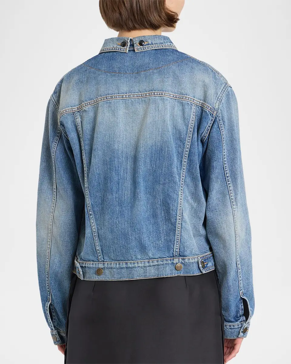 MM6 MAISON MARGIELA Folded-Collar Denim Jacket | Thumbnail 3