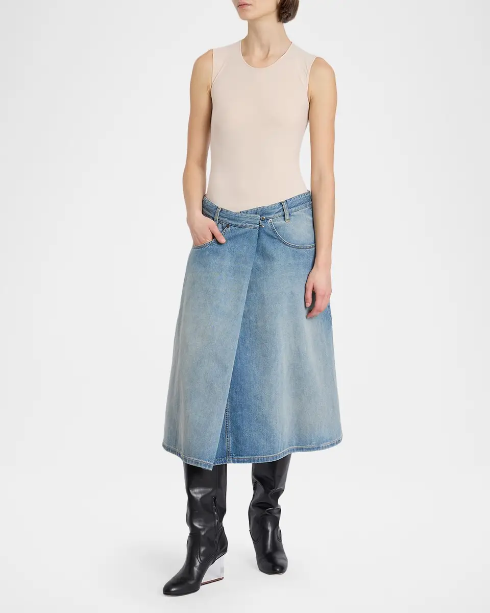 MM6 MAISON MARGIELA Wrap Denim Midi Skirt | Thumbnail 2 MM6 MAISON MARGIELA Wrap Denim Midi Skirt | Thumbnail 2