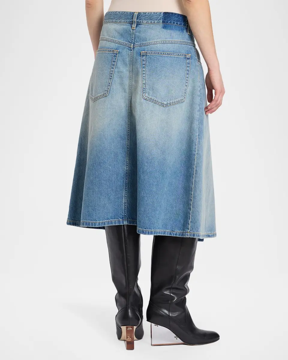 MM6 MAISON MARGIELA Wrap Denim Midi Skirt | Thumbnail 3 MM6 MAISON MARGIELA Wrap Denim Midi Skirt | Thumbnail 3