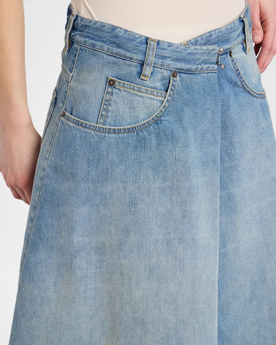 MM6 MAISON MARGIELA Wrap Denim Midi Skirt | Thumbnail 5 MM6 MAISON MARGIELA Wrap Denim Midi Skirt | Thumbnail 5