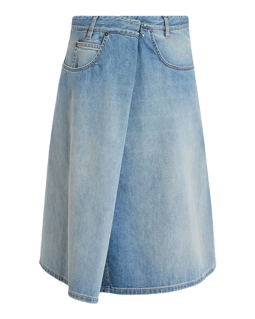 Wrap Denim Midi Skirt Wrap Denim Midi Skirt