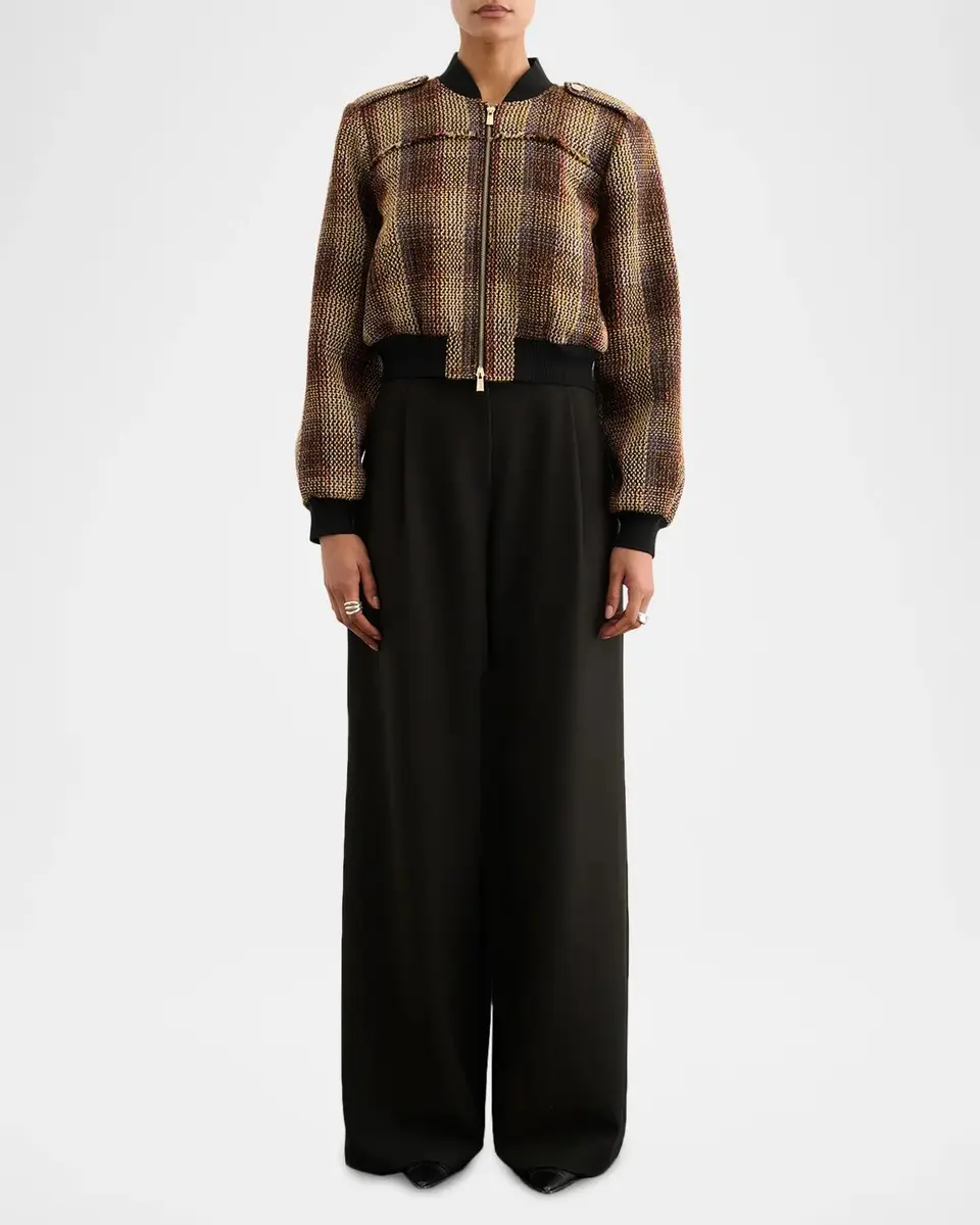 Toccin Pierce Plaid Tweed Bomber Jacket | Thumbnail 2 Toccin Pierce Plaid Tweed Bomber Jacket | Thumbnail 2