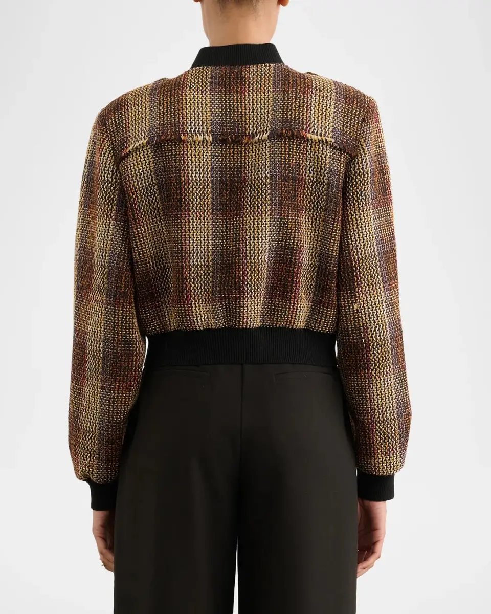 Toccin Pierce Plaid Tweed Bomber Jacket | Thumbnail 3 Toccin Pierce Plaid Tweed Bomber Jacket | Thumbnail 3