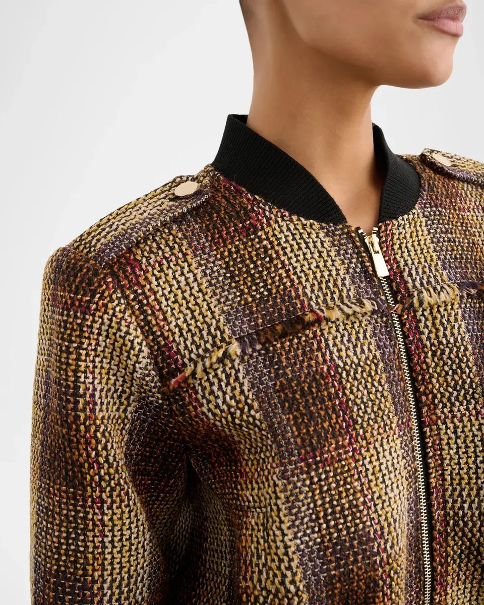 Toccin Pierce Plaid Tweed Bomber Jacket | Thumbnail 5 Toccin Pierce Plaid Tweed Bomber Jacket | Thumbnail 5