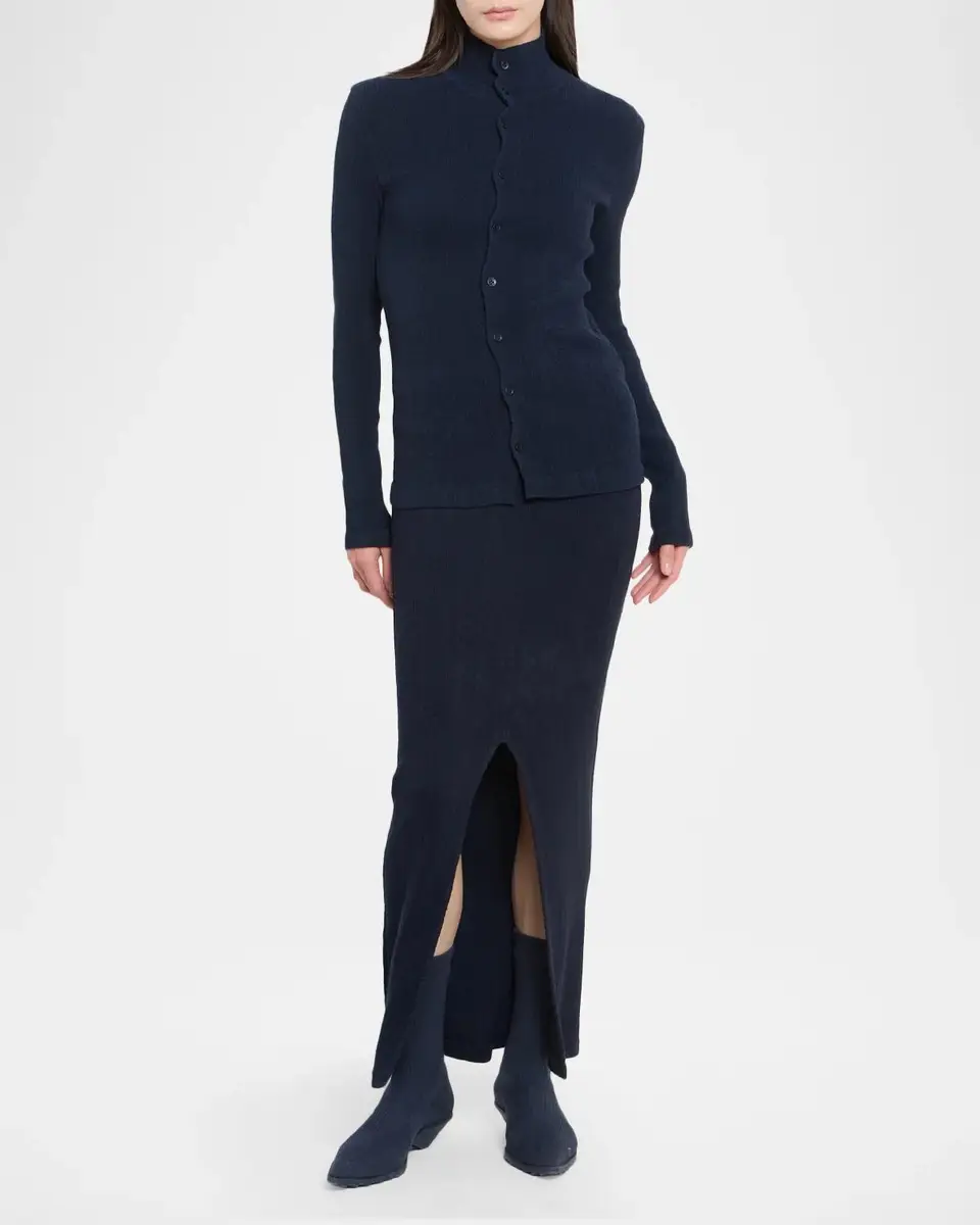 Issey Miyake Rill Plisse Jersey Turtleneck Cardigan | Thumbnail 2