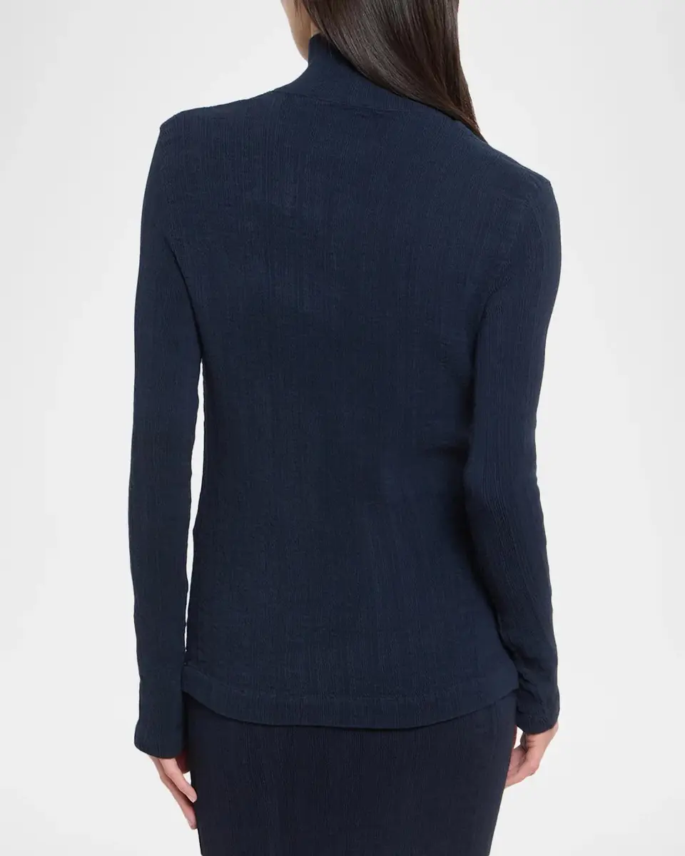 Issey Miyake Rill Plisse Jersey Turtleneck Cardigan | Thumbnail 3