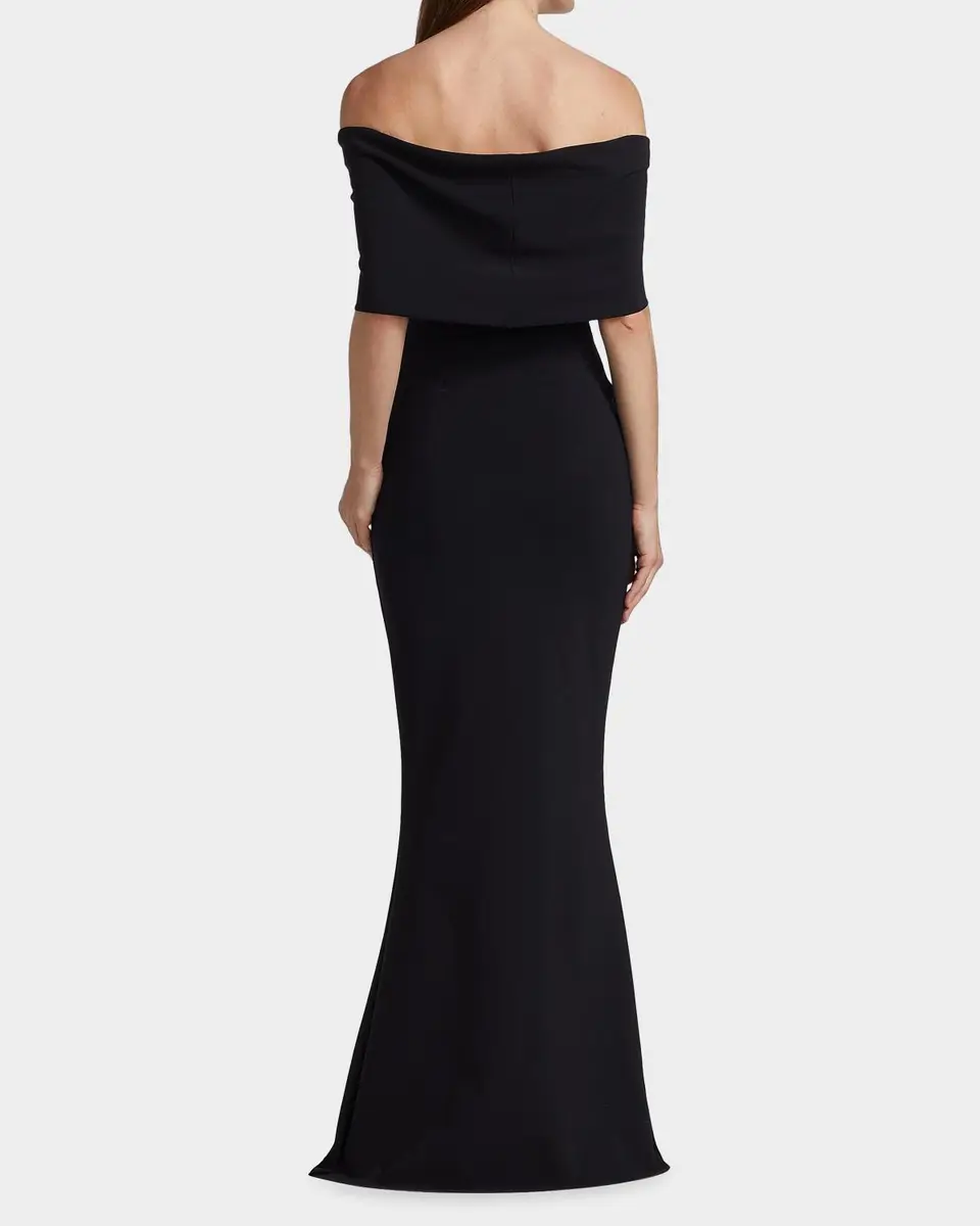 Chiara Boni La Petite Robe Portrait Neckline Stretch-Jersey Trumpet Gown | Thumbnail 3 Chiara Boni La Petite Robe Portrait Neckline Stretch-Jersey Trumpet Gown | Thumbnail 3