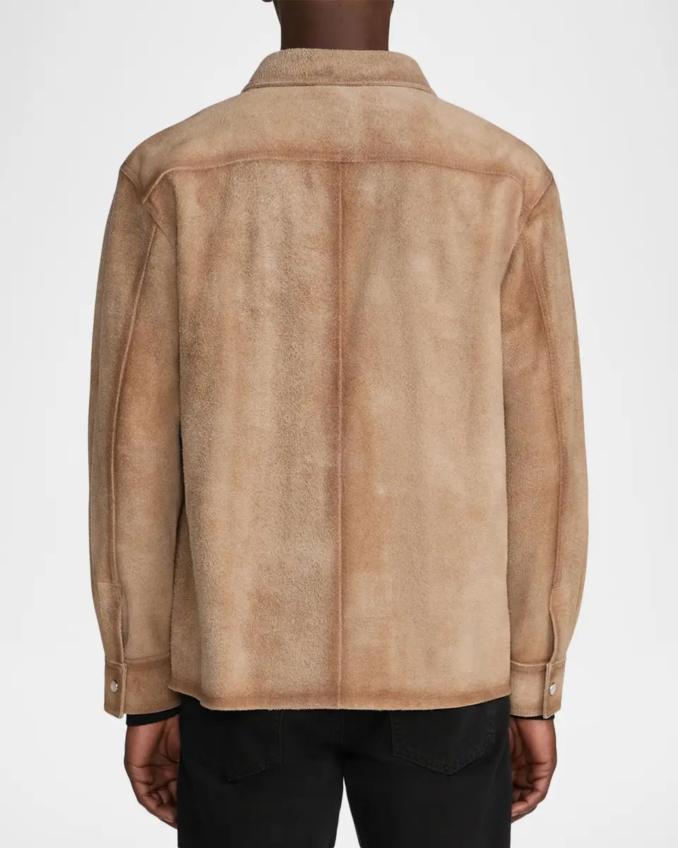 Frame Men's Suede Snap-Front Shirt Jacket | Thumbnail 3 Frame Men's Suede Snap-Front Shirt Jacket | Thumbnail 3
