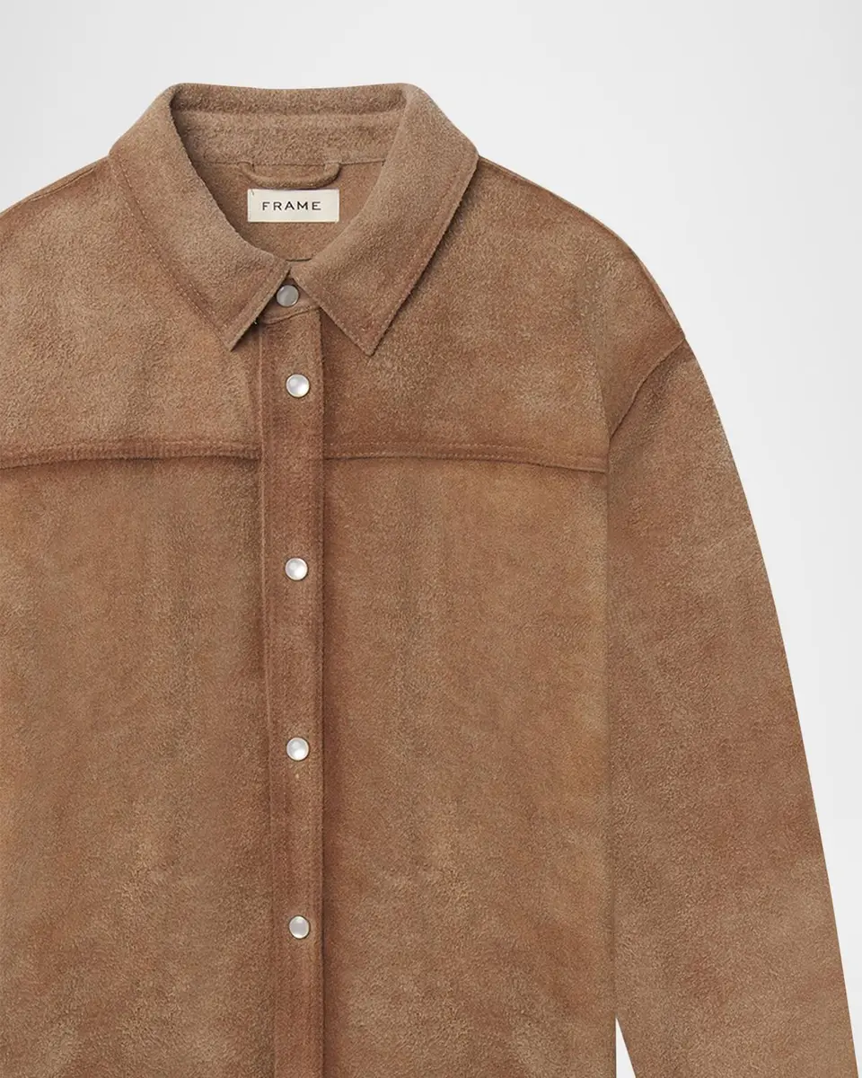 Frame Men's Suede Snap-Front Shirt Jacket | Thumbnail 8 Frame Men's Suede Snap-Front Shirt Jacket | Thumbnail 8
