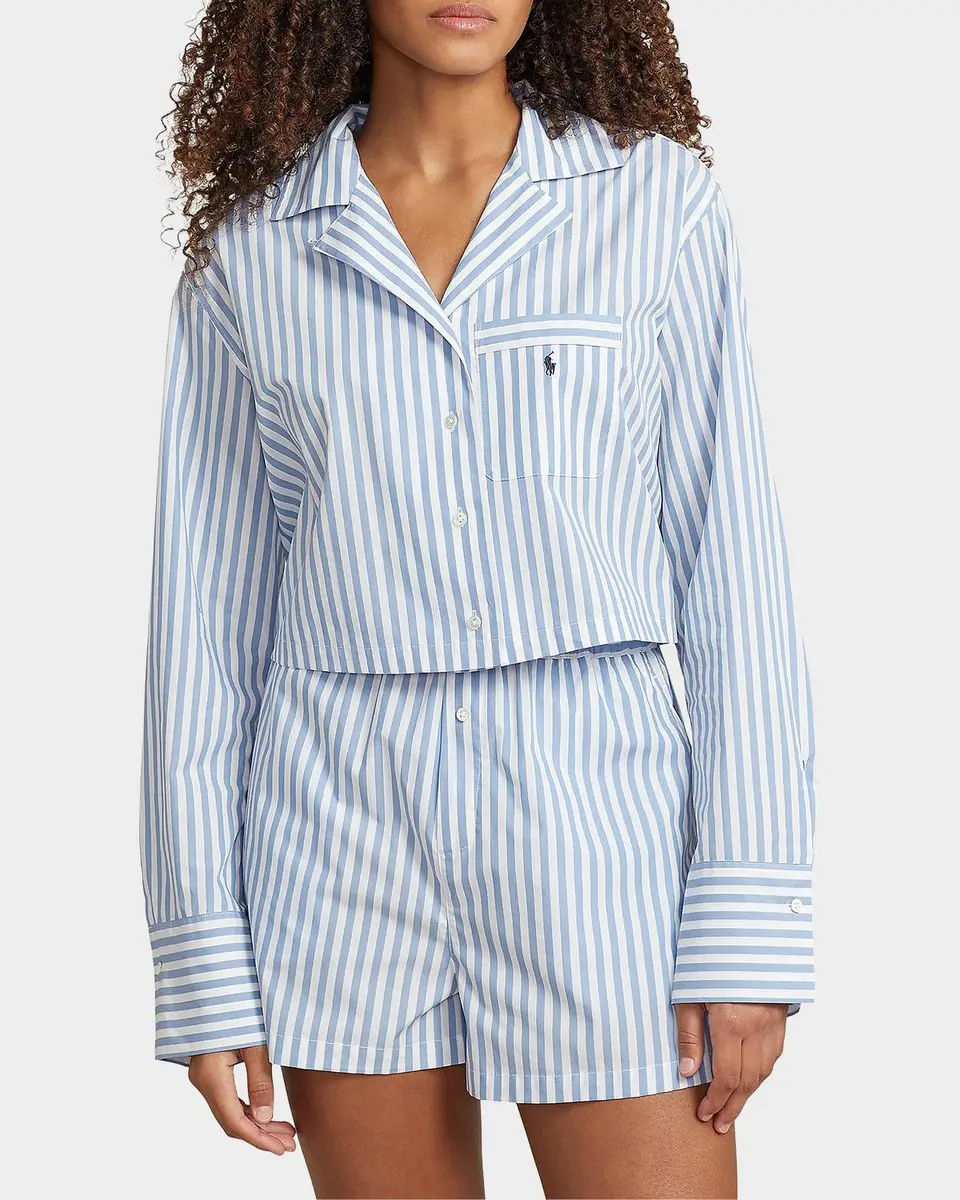 Polo Ralph Lauren The Paige Cotton Poplin Pajama Set | Thumbnail 4 Polo Ralph Lauren The Paige Cotton Poplin Pajama Set | Thumbnail 4