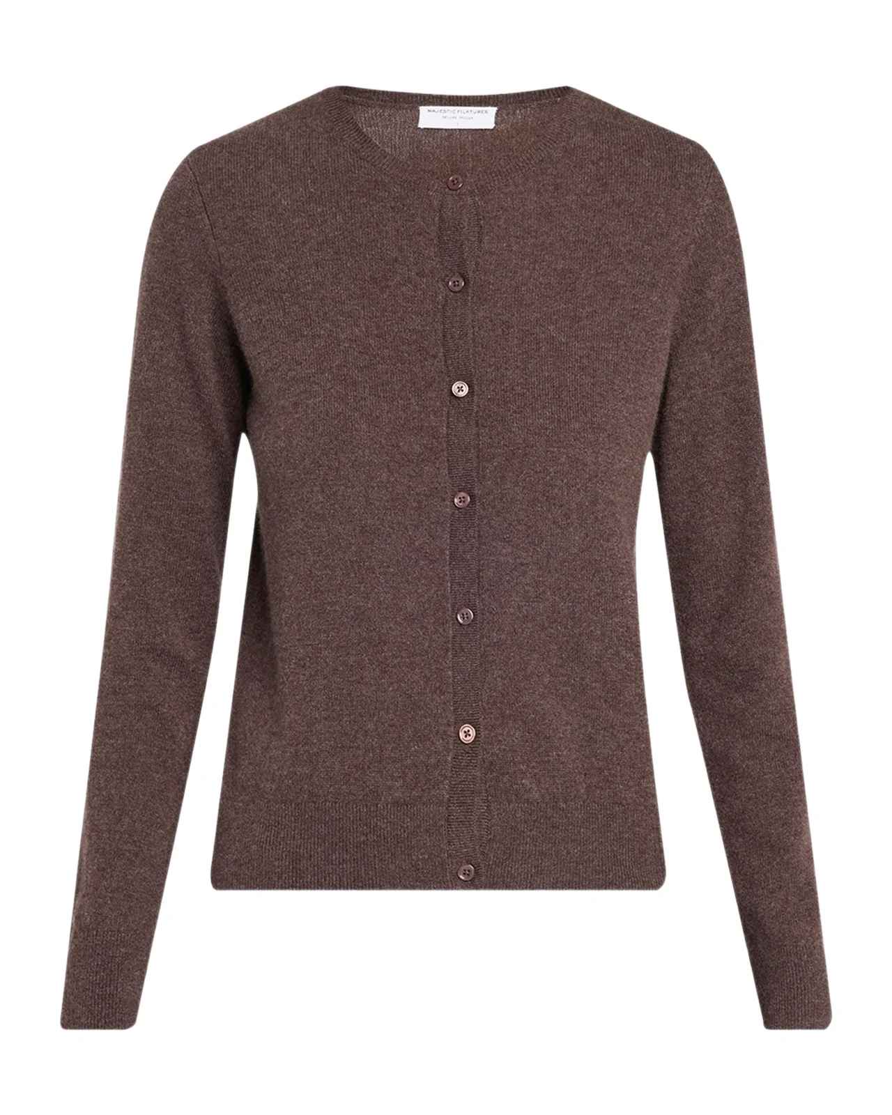 Cashmere Button-Front Crewneck Cardigan Cashmere Button-Front Crewneck Cardigan