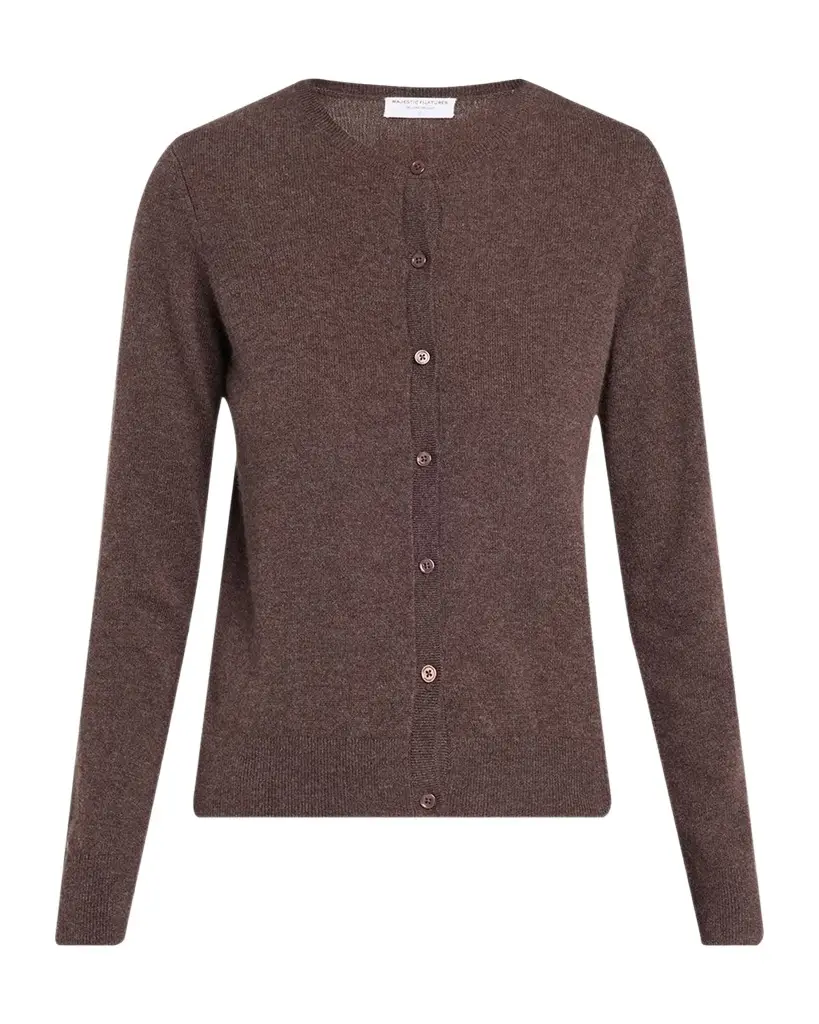 Cashmere Button-Front Crewneck Cardigan Cashmere Button-Front Crewneck Cardigan