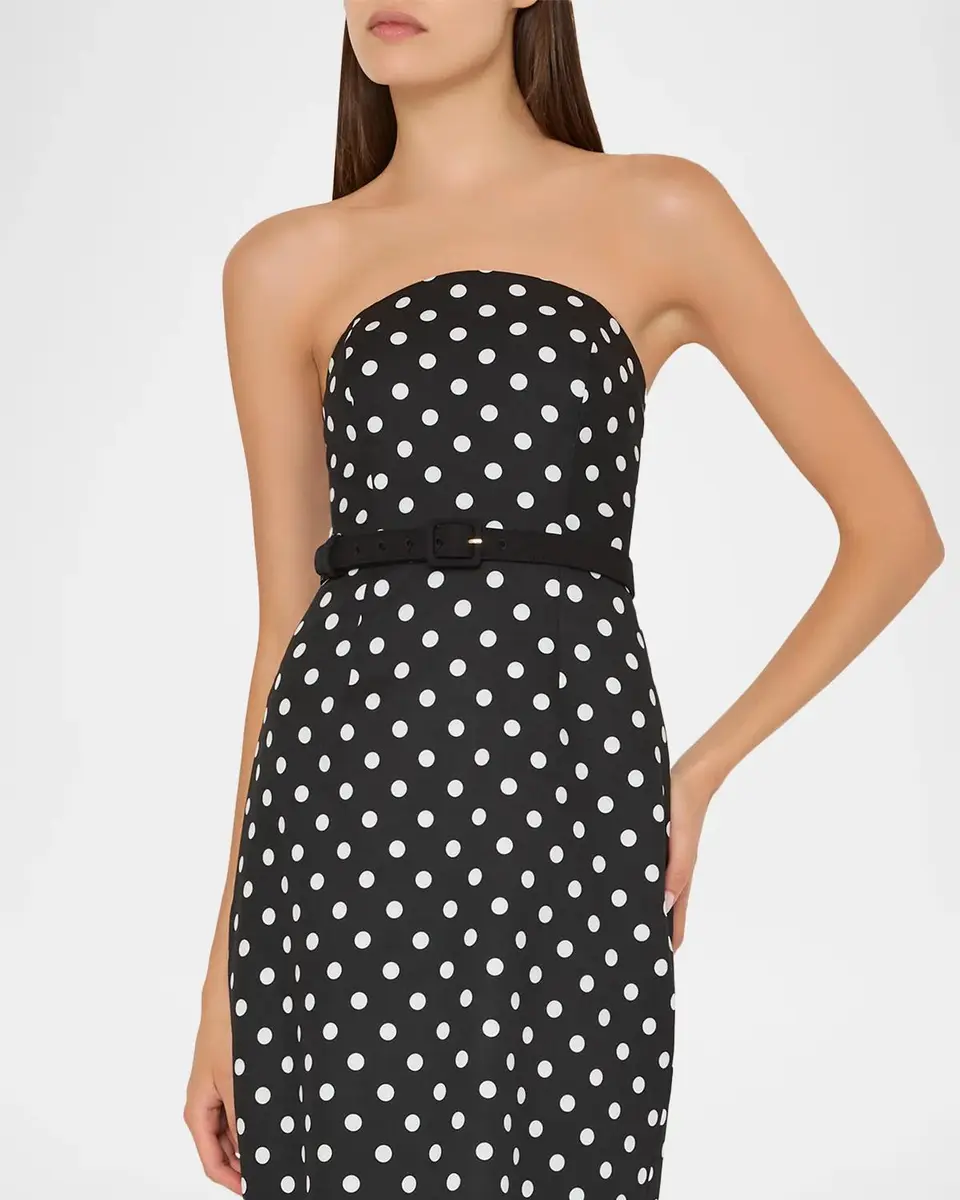 Milly Kait Strapless Polka Dot Midi Dress | Thumbnail 4 Milly Kait Strapless Polka Dot Midi Dress | Thumbnail 4