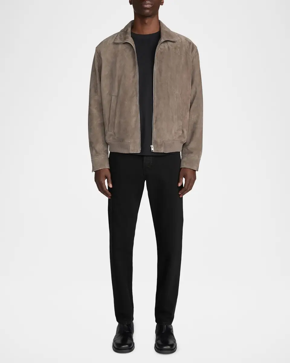 Frame Men's Suede Full-Zip Bomber Jacket | Thumbnail 2 Frame Men's Suede Full-Zip Bomber Jacket | Thumbnail 2