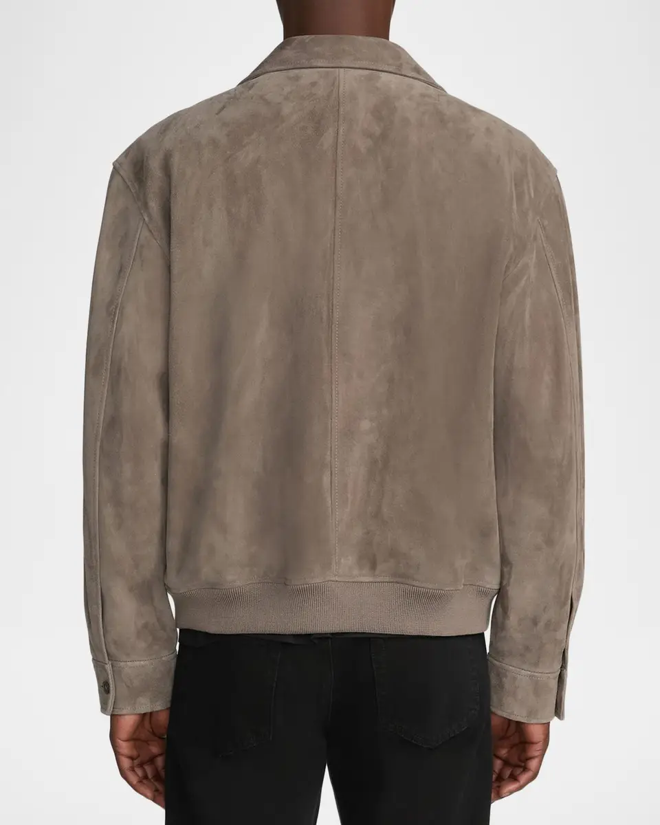 Frame Men's Suede Full-Zip Bomber Jacket | Thumbnail 3 Frame Men's Suede Full-Zip Bomber Jacket | Thumbnail 3