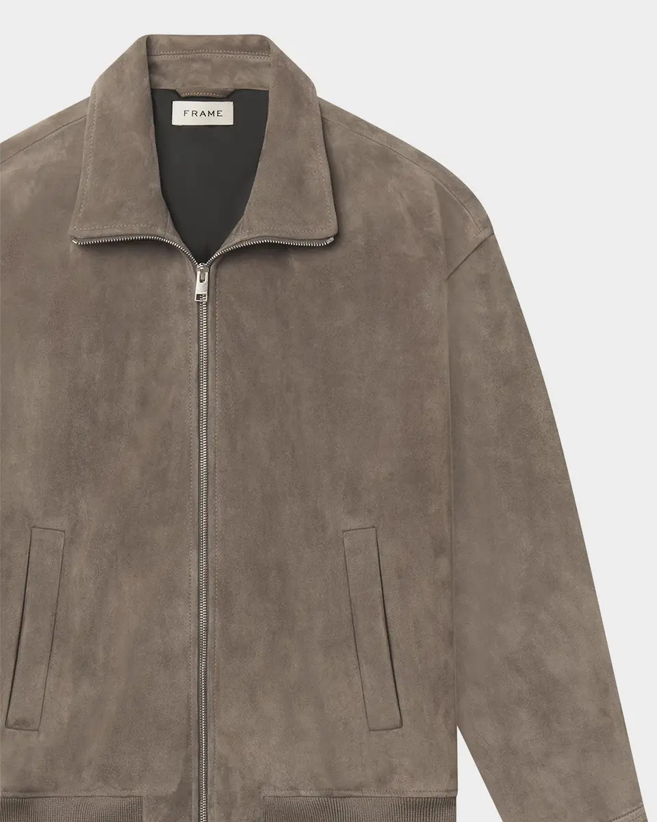 Frame Men's Suede Full-Zip Bomber Jacket | Thumbnail 8 Frame Men's Suede Full-Zip Bomber Jacket | Thumbnail 8
