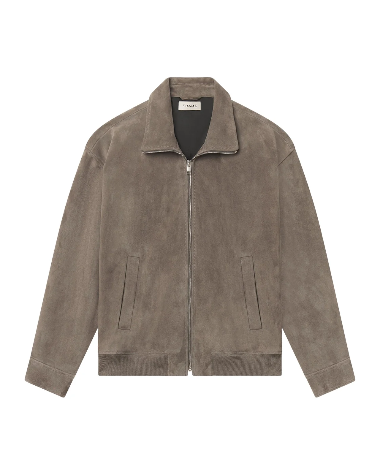 Men's Suede Full-Zip Bomber Jacket