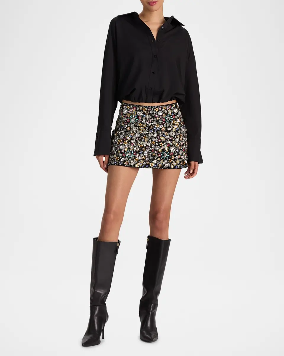 Alice + Olivia Rubi Embellished Micro Mini Skirt | Thumbnail 2