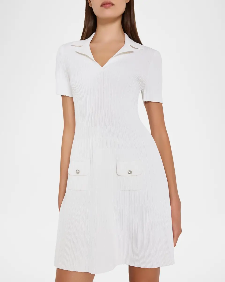 Milly Romy A-Line Rib Knit Mini Dress | Thumbnail 3 Milly Romy A-Line Rib Knit Mini Dress | Thumbnail 3