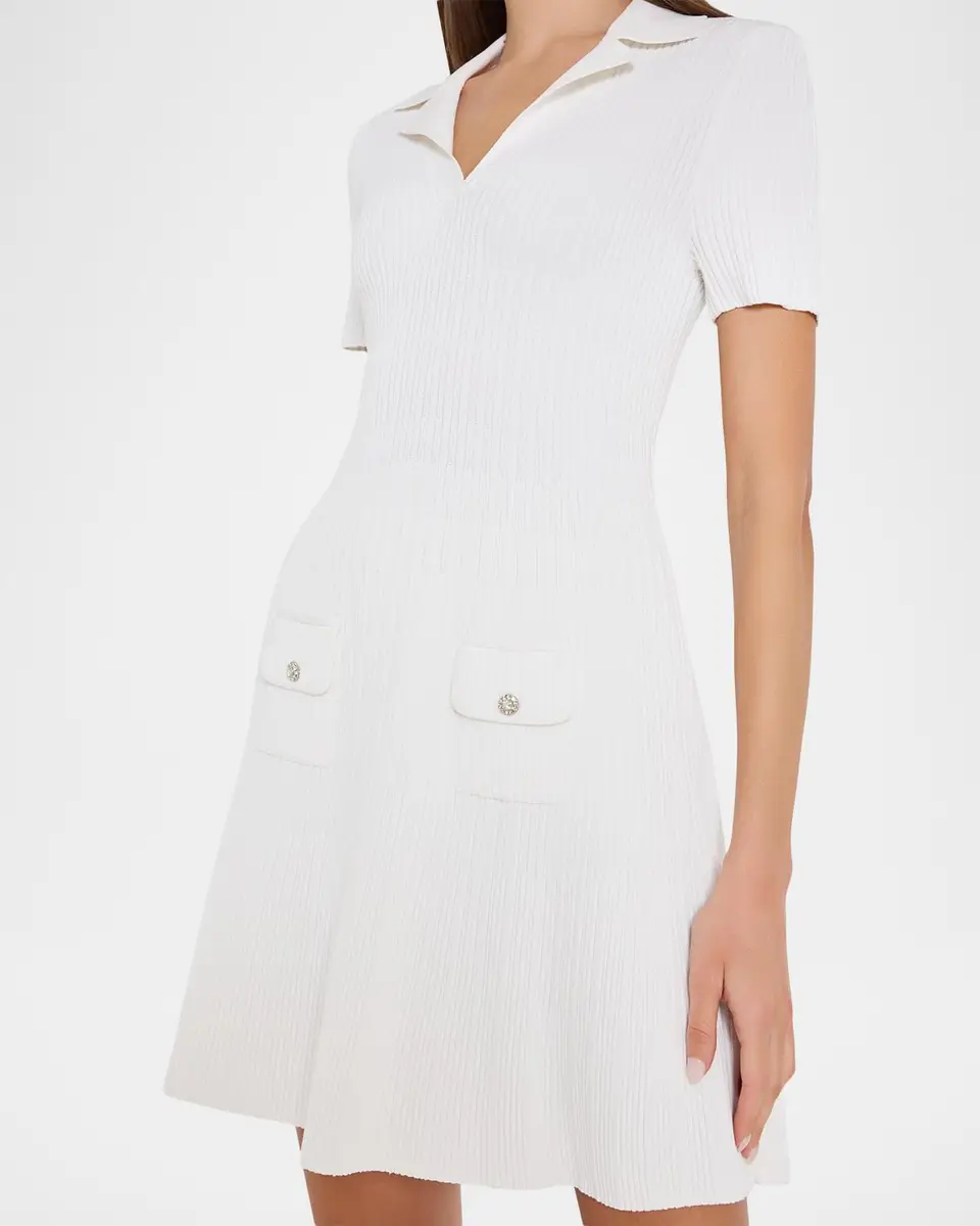 Milly Romy A-Line Rib Knit Mini Dress | Thumbnail 4 Milly Romy A-Line Rib Knit Mini Dress | Thumbnail 4