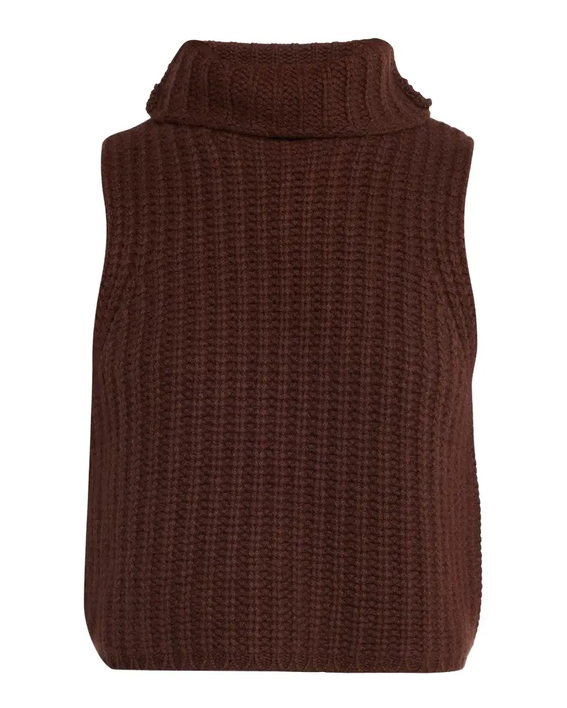 Sablyn Saige Cropped Cashmere Turtleneck Sweater Vest | Image 1 Sablyn Saige Cropped Cashmere Turtleneck Sweater Vest | Image 1