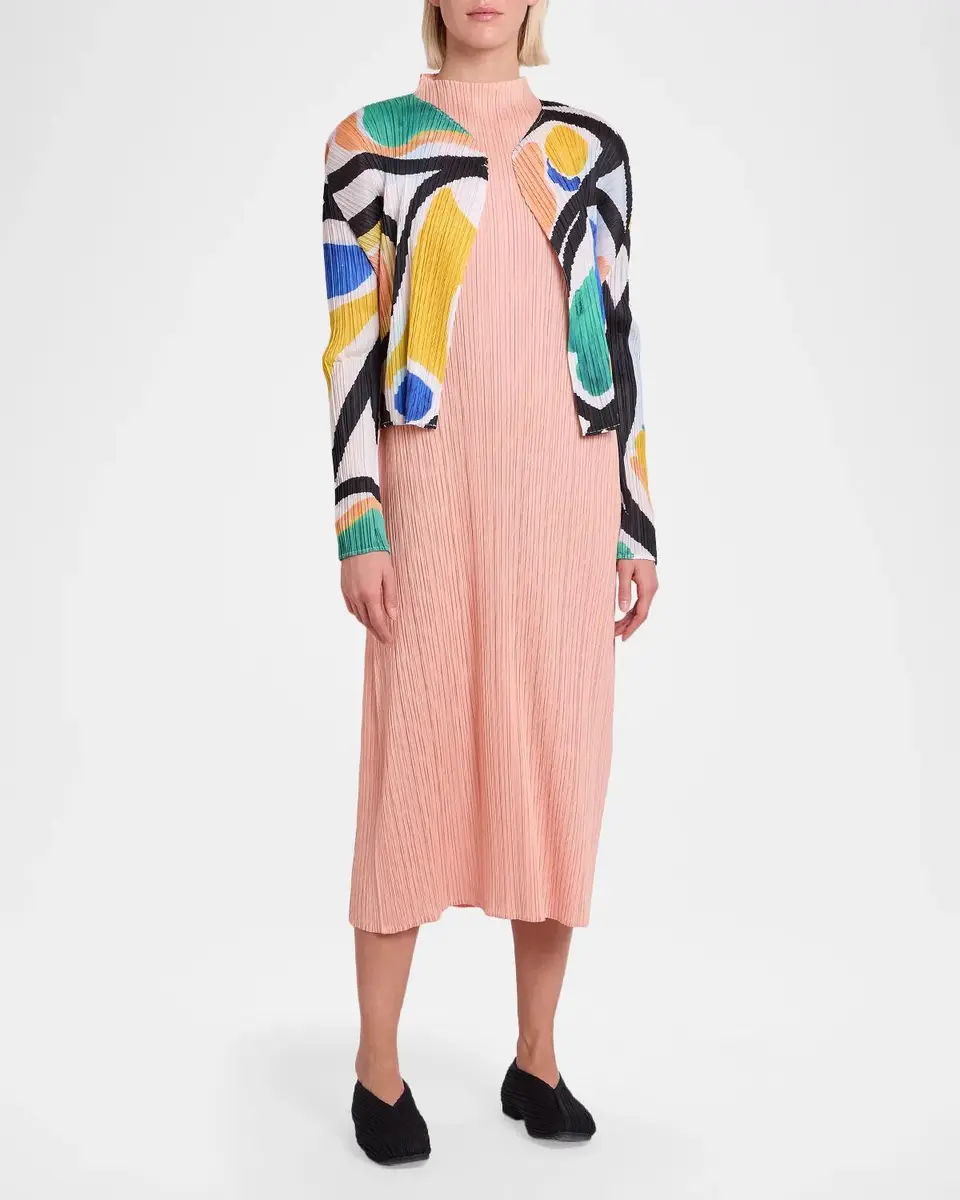 Issey Miyake Roll Printed Plisse Open Cardigan | Thumbnail 4 Issey Miyake Roll Printed Plisse Open Cardigan | Thumbnail 4