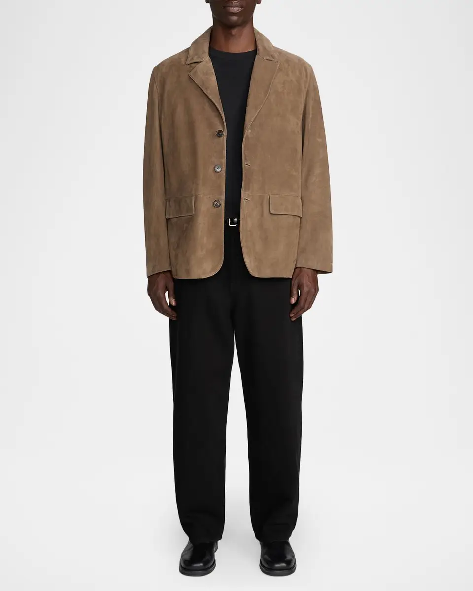 Frame Men's Suede Single-Breasted Blazer | Thumbnail 2 Frame Men's Suede Single-Breasted Blazer | Thumbnail 2