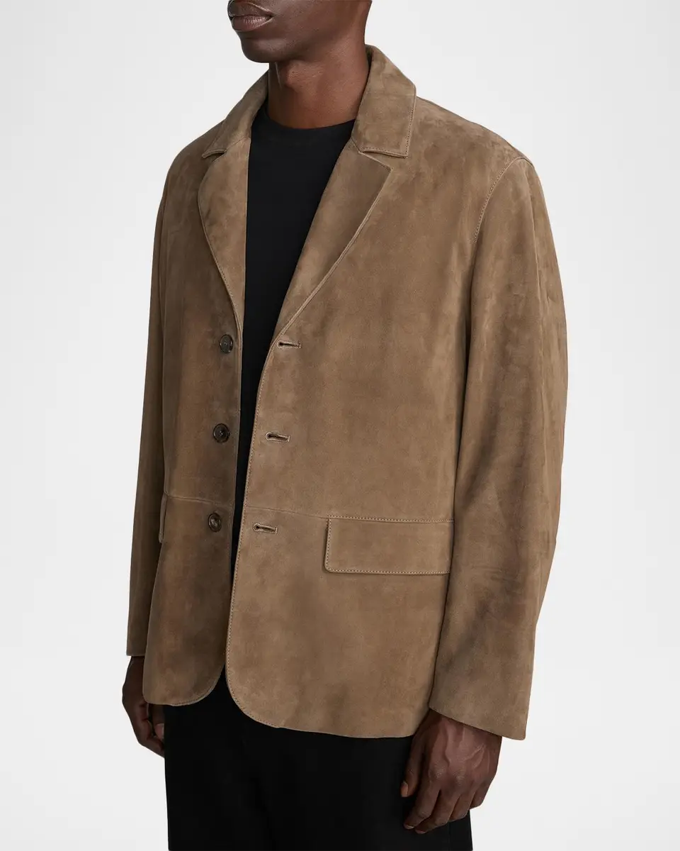 Frame Men's Suede Single-Breasted Blazer | Thumbnail 7 Frame Men's Suede Single-Breasted Blazer | Thumbnail 7
