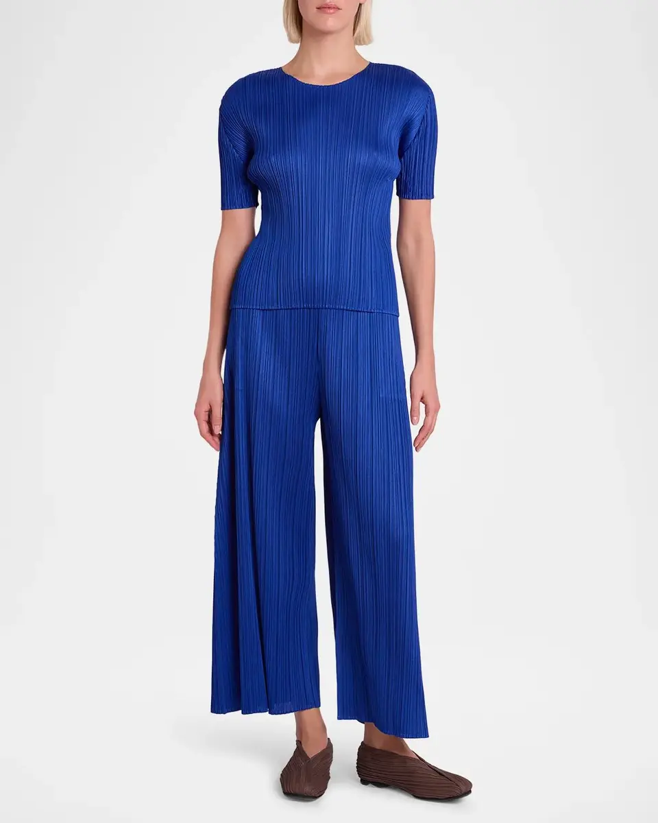 Issey Miyake Monthly Colors: July Pleated Wide-Leg Crop Pants | Thumbnail 2 Issey Miyake Monthly Colors: July Pleated Wide-Leg Crop Pants | Thumbnail 2