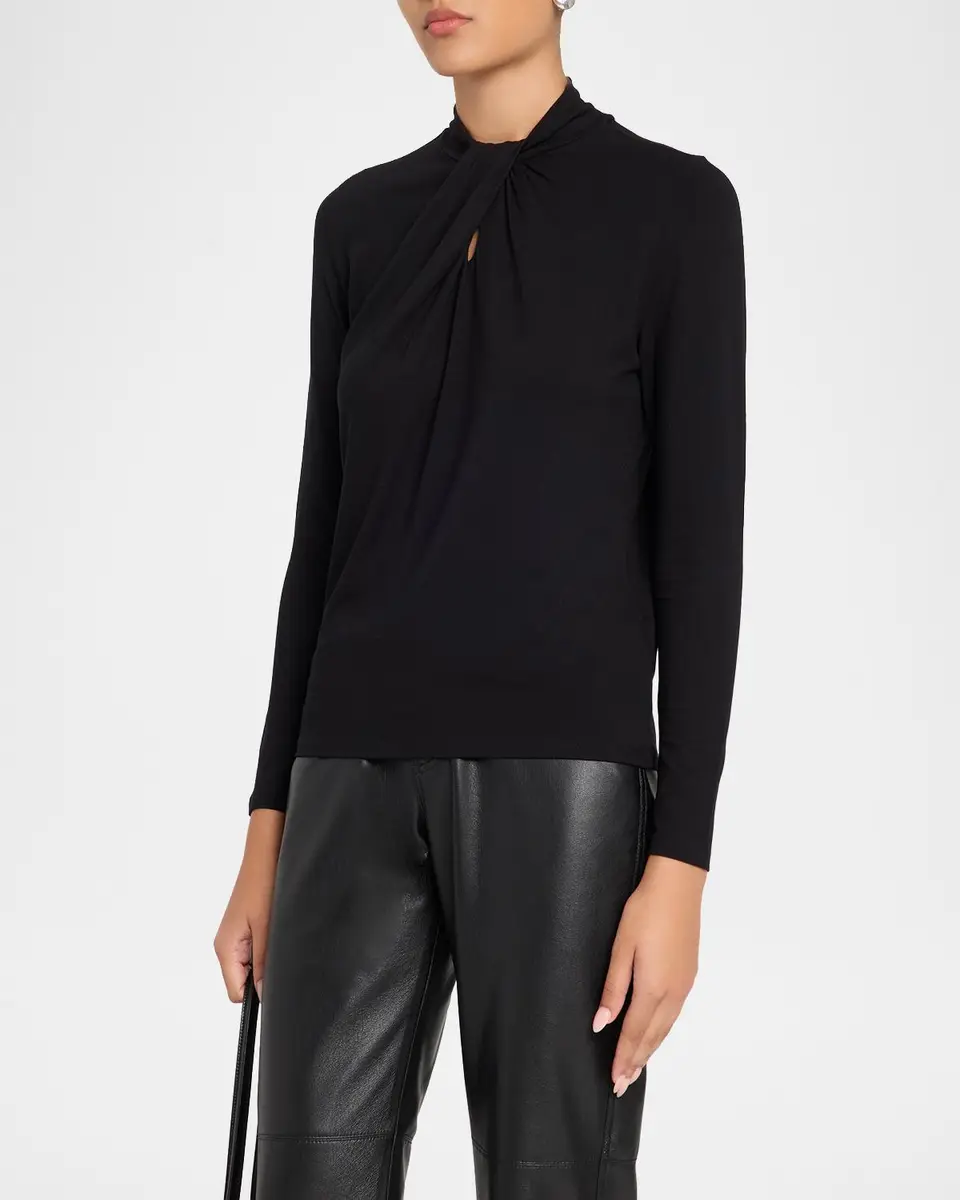 MAJESTIC FILATURES Soft Touch Twist-Front Keyhole Cutout Top | Thumbnail 4 MAJESTIC FILATURES Soft Touch Twist-Front Keyhole Cutout Top | Thumbnail 4