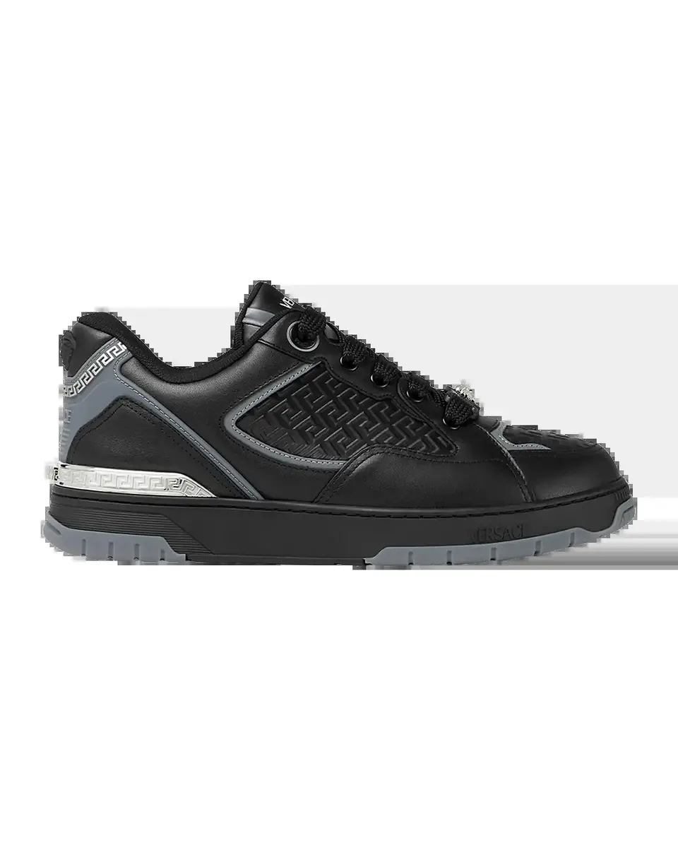 Versace Men's Biggie Basket Leather Sneakers | Thumbnail 2