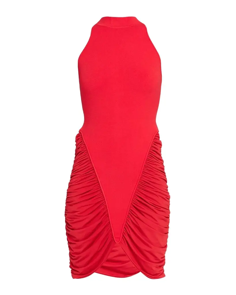 Atticus Draped Jersey and Knit Mini Dress Atticus Draped Jersey and Knit Mini Dress