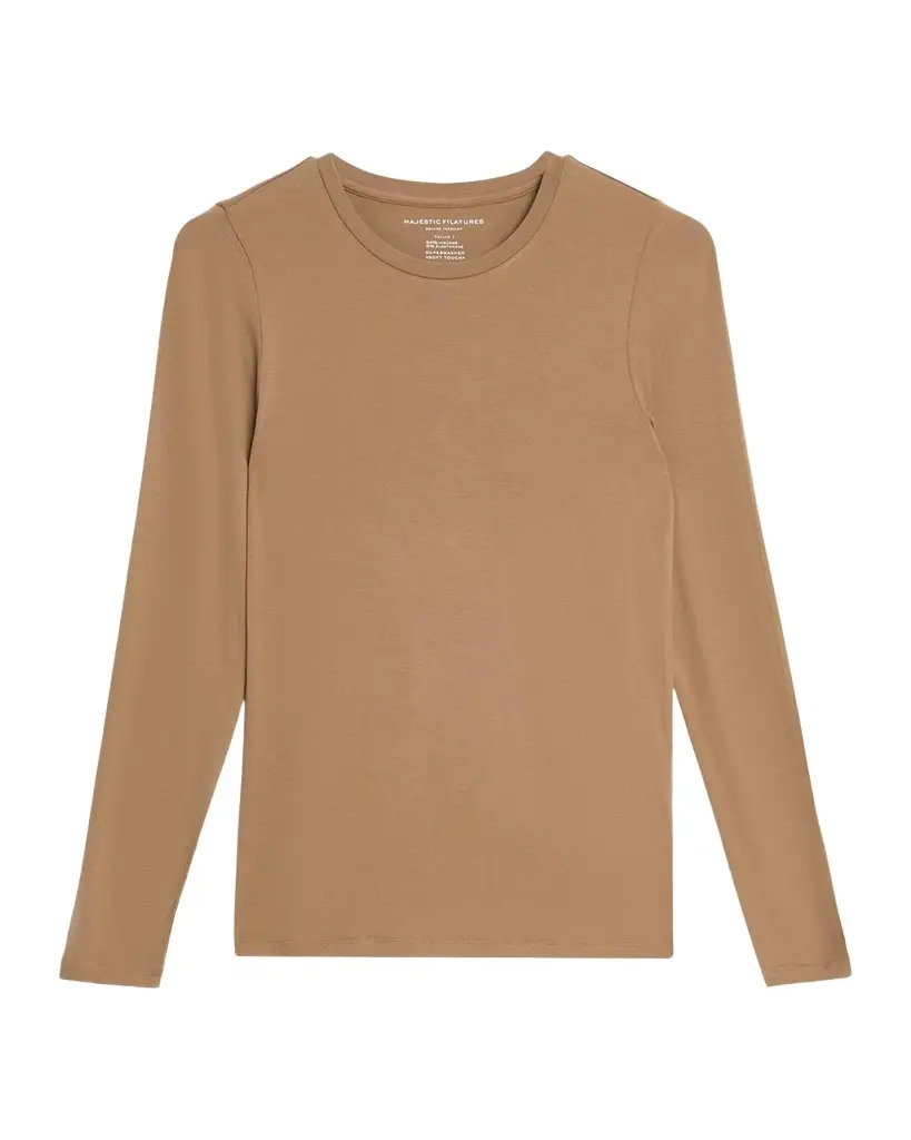 MAJESTIC FILATURES Soft Touch Long-Sleeve Crewneck T-Shirt