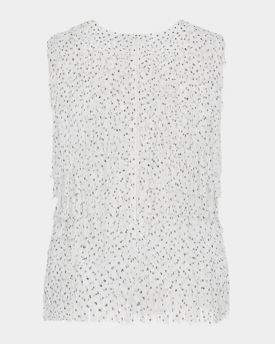 Milly Royce Sleeveless Fringe Polka Dot Blouse | Thumbnail 5
