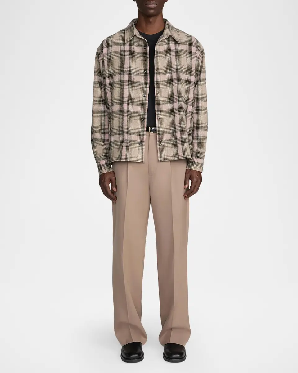 Frame Men's Wool and Nylon Maxi-Plaid Overshirt | Thumbnail 2
