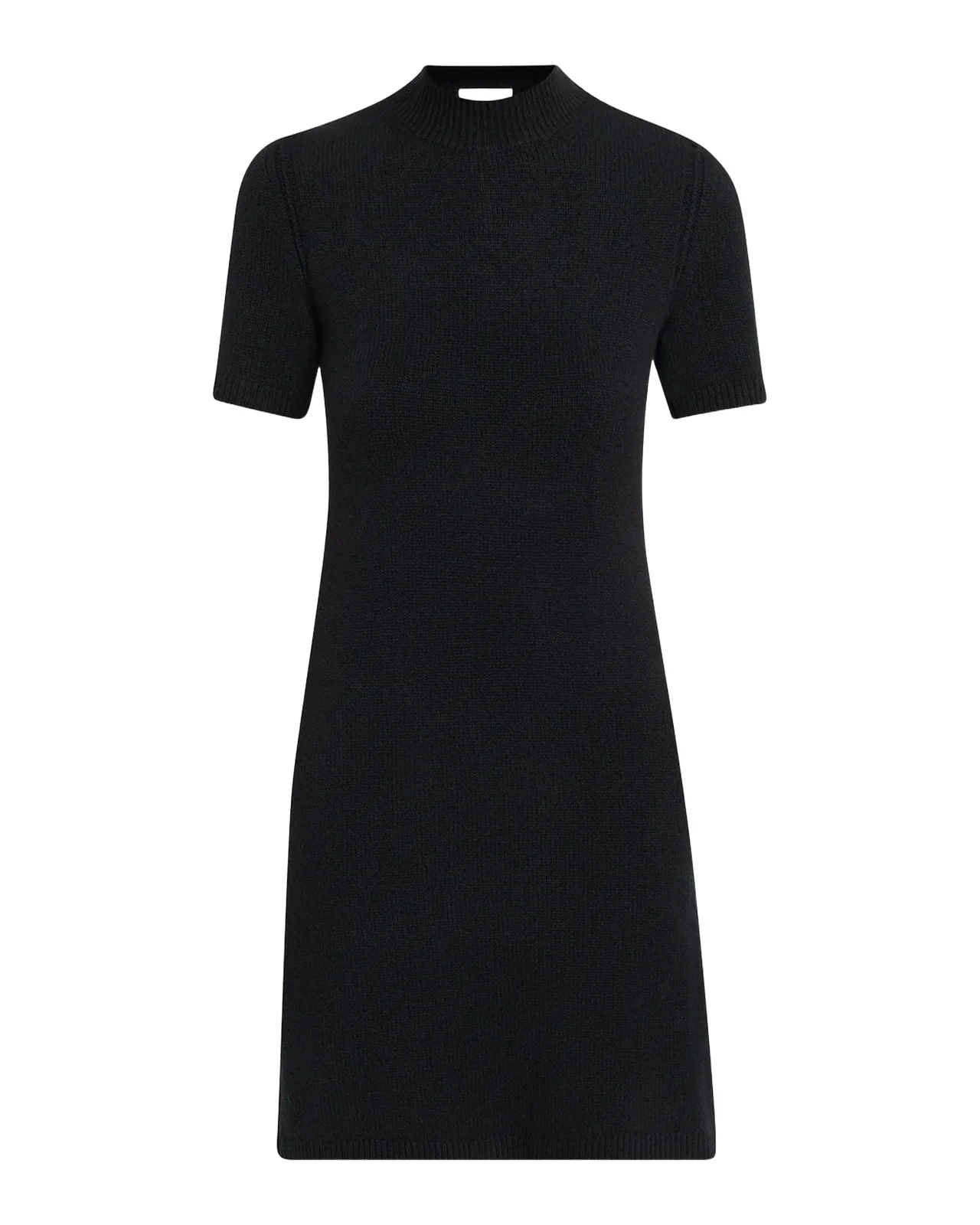 Cassidy Short-Sleeve Cashmere Button-Shoulder Mini Dress Cassidy Short-Sleeve Cashmere Button-Shoulder Mini Dress