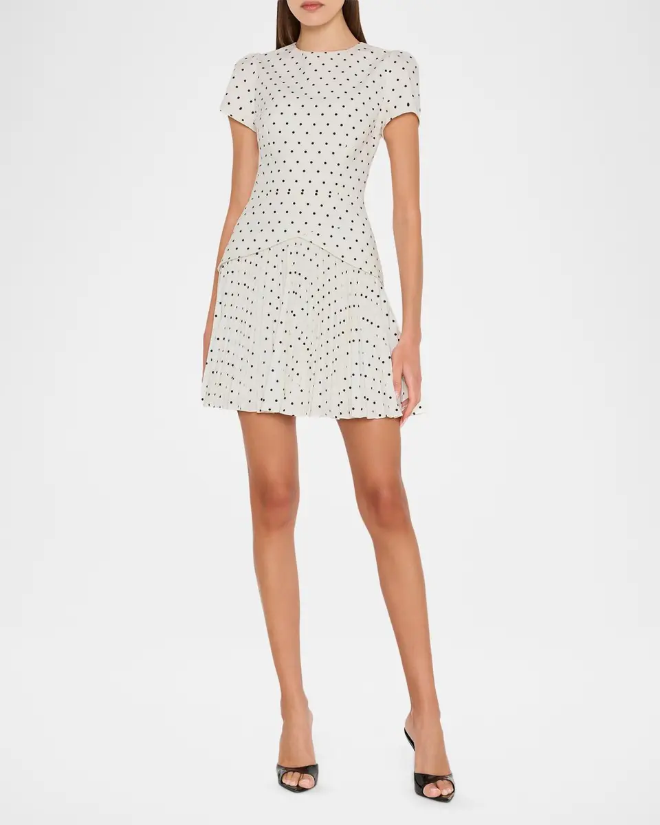 Milly Haddy Pleated Polka Dot Mini Dress | Thumbnail 2 Milly Haddy Pleated Polka Dot Mini Dress | Thumbnail 2