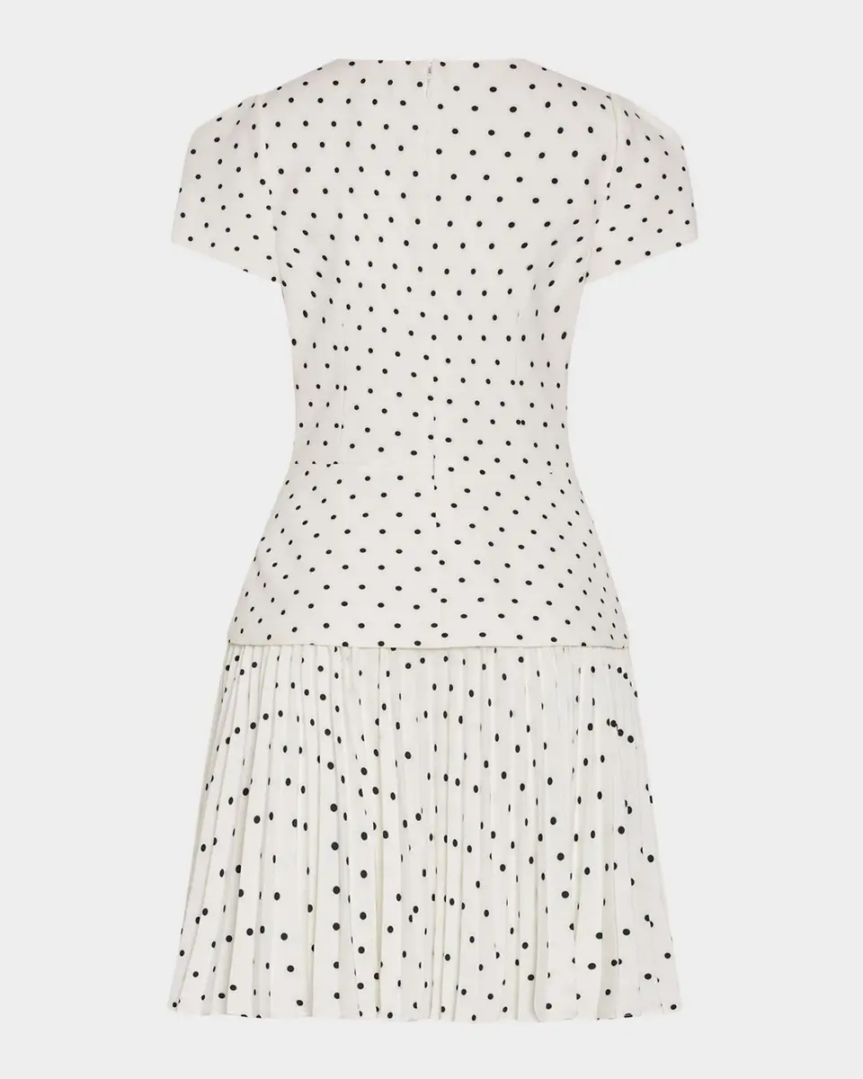 Milly Haddy Pleated Polka Dot Mini Dress | Thumbnail 4 Milly Haddy Pleated Polka Dot Mini Dress | Thumbnail 4