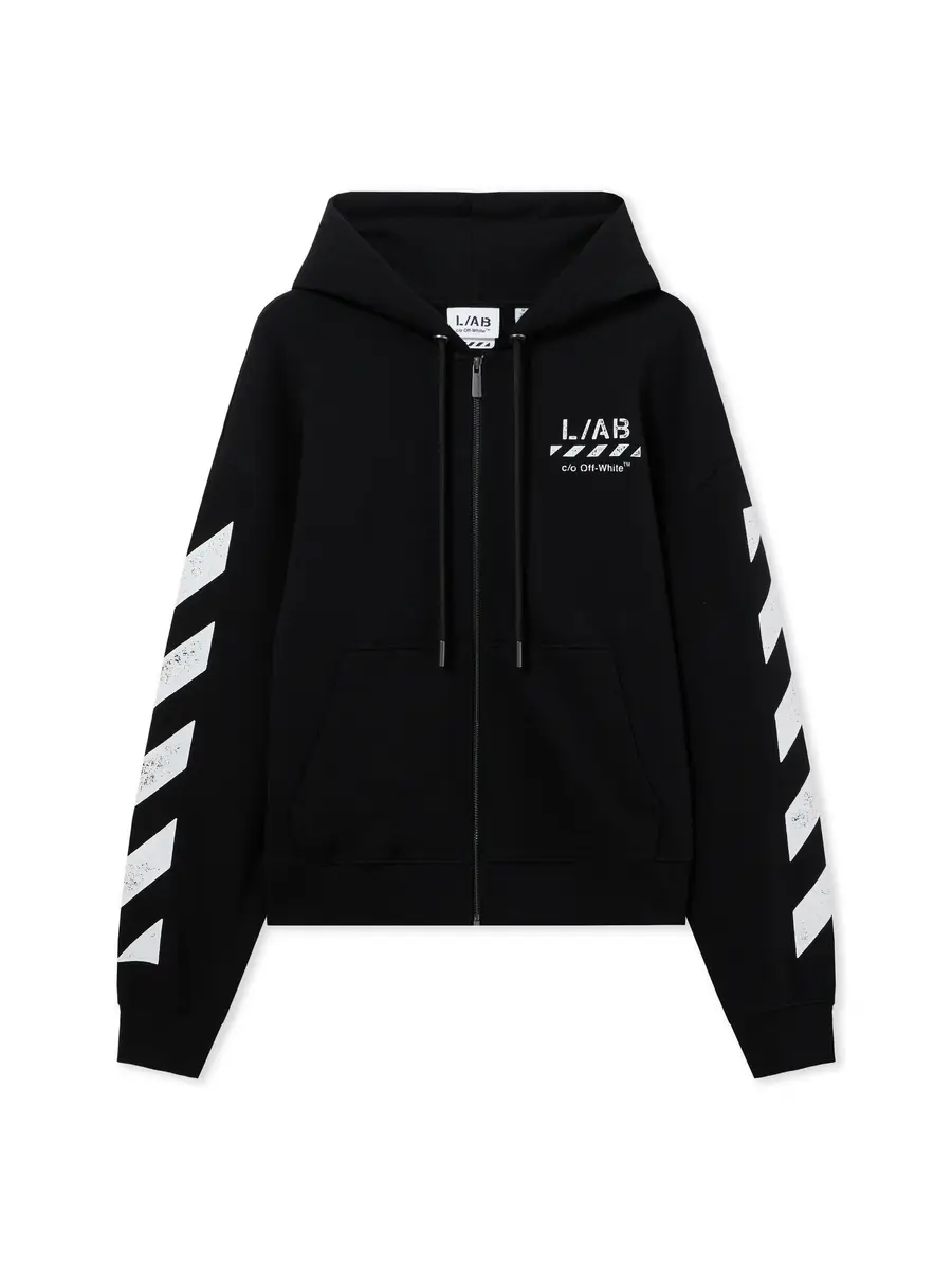 Off-White L/AB Core Diagonal Zip Hoodie | Thumbnail 2 Off-White L/AB Core Diagonal Zip Hoodie | Thumbnail 2