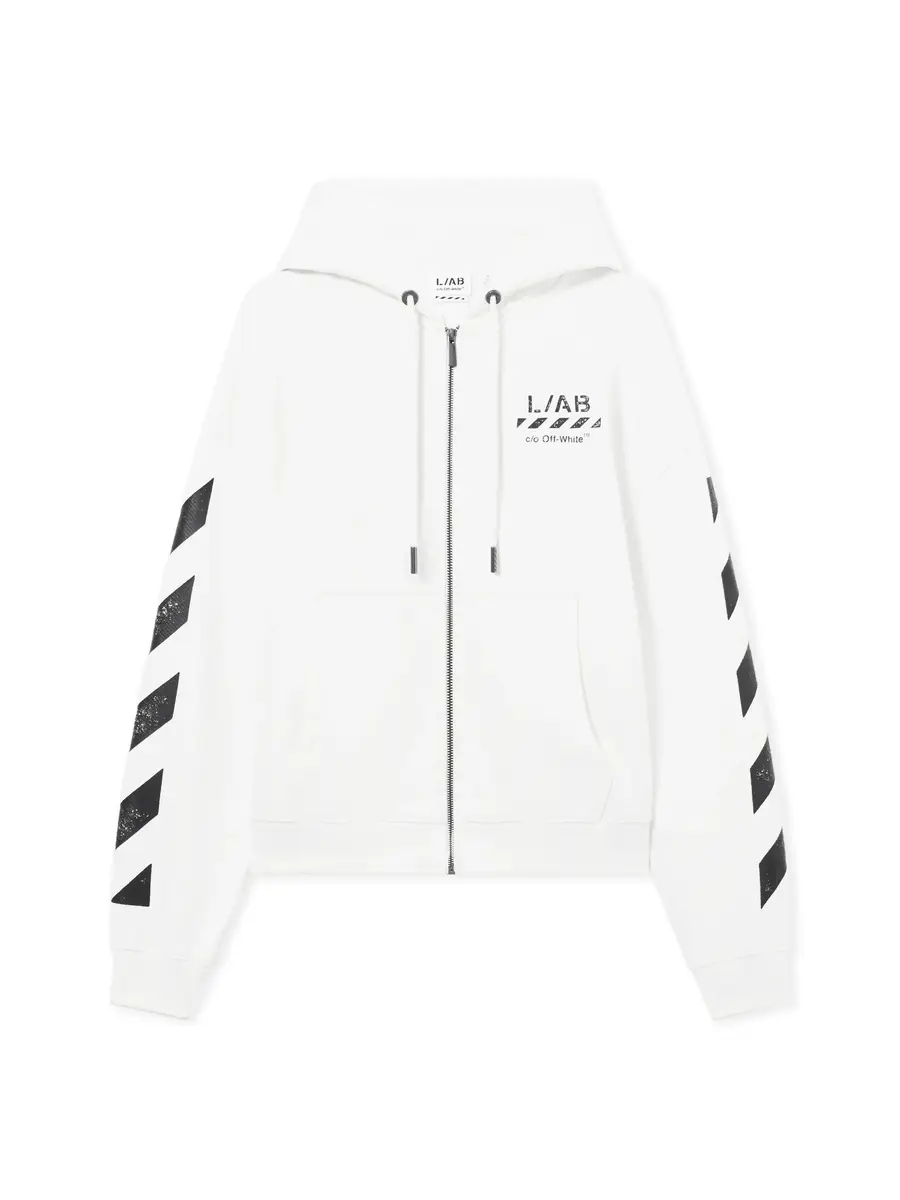 Off-White L/AB Core Diagonal Zip Hoodie | Thumbnail 2 Off-White L/AB Core Diagonal Zip Hoodie | Thumbnail 2