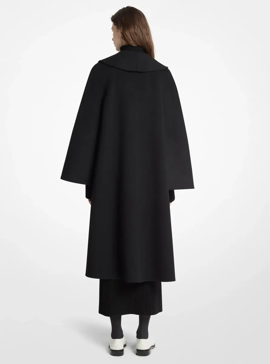 Michael Kors Collection Double Faced Wool Melton Opera Clutch Coat in Black | Thumbnail 2 Michael Kors Collection Double Faced Wool Melton Opera Clutch Coat in Black | Thumbnail 2