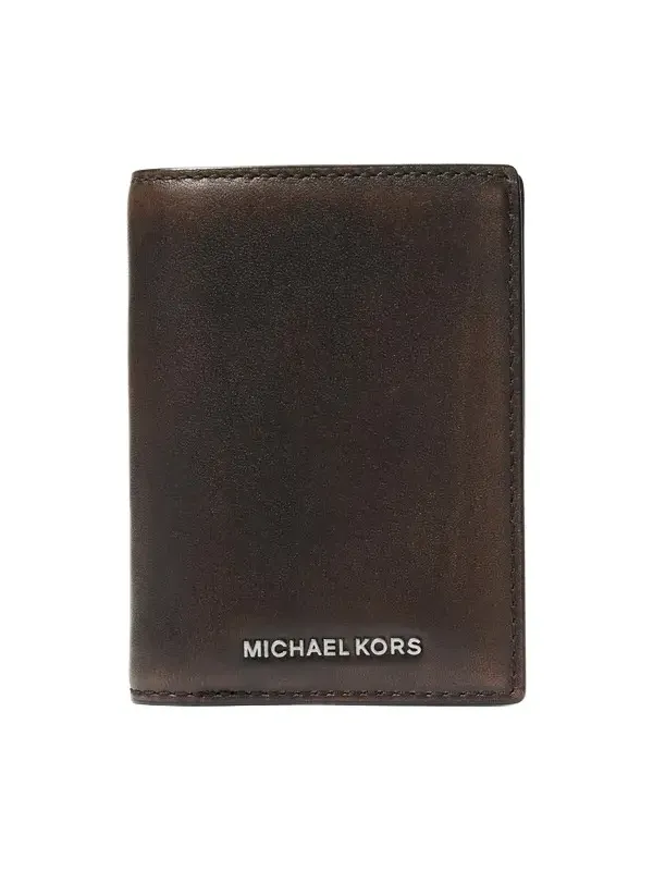 Hudson Leather Folio Card Case in Brown - One Size by Michael Kors Mens