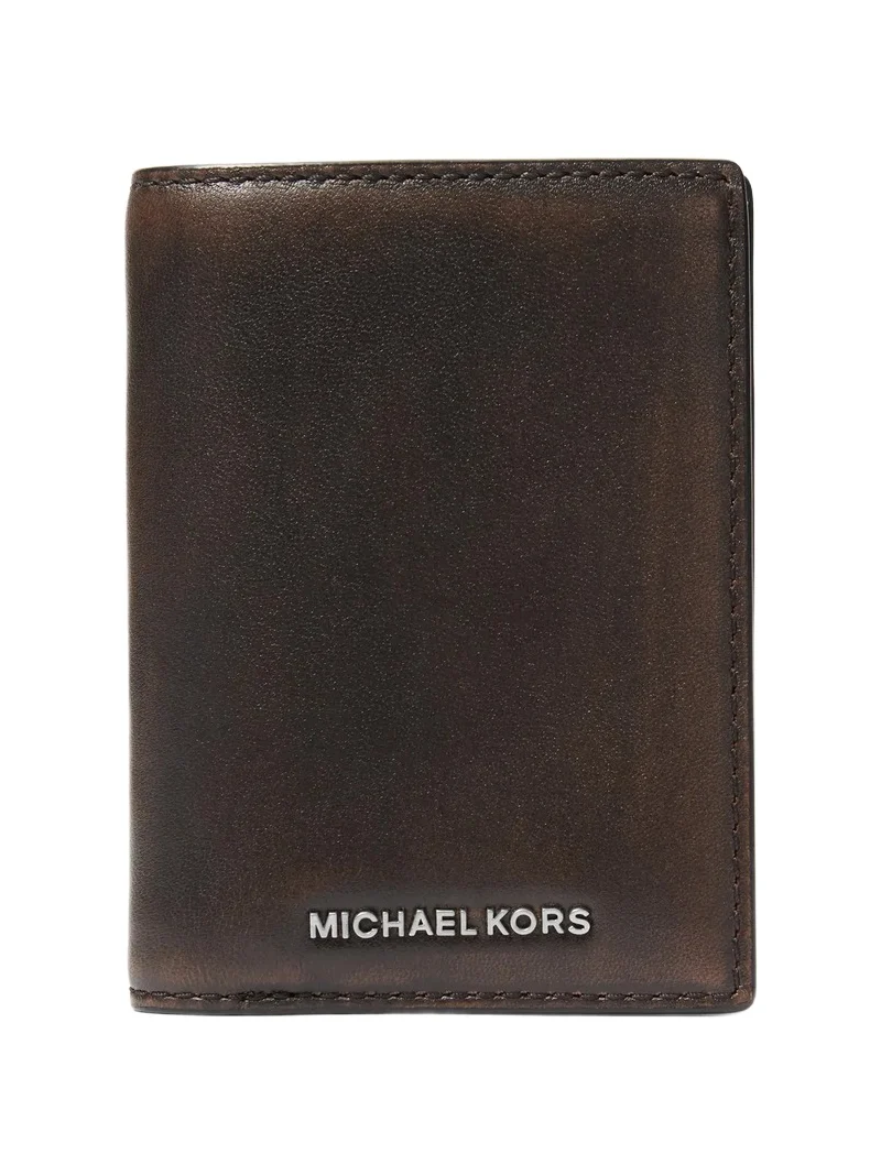 Michael Kors Collection Hudson Leather Folio Card Case in Brown - One Size by Michael Kors Mens
