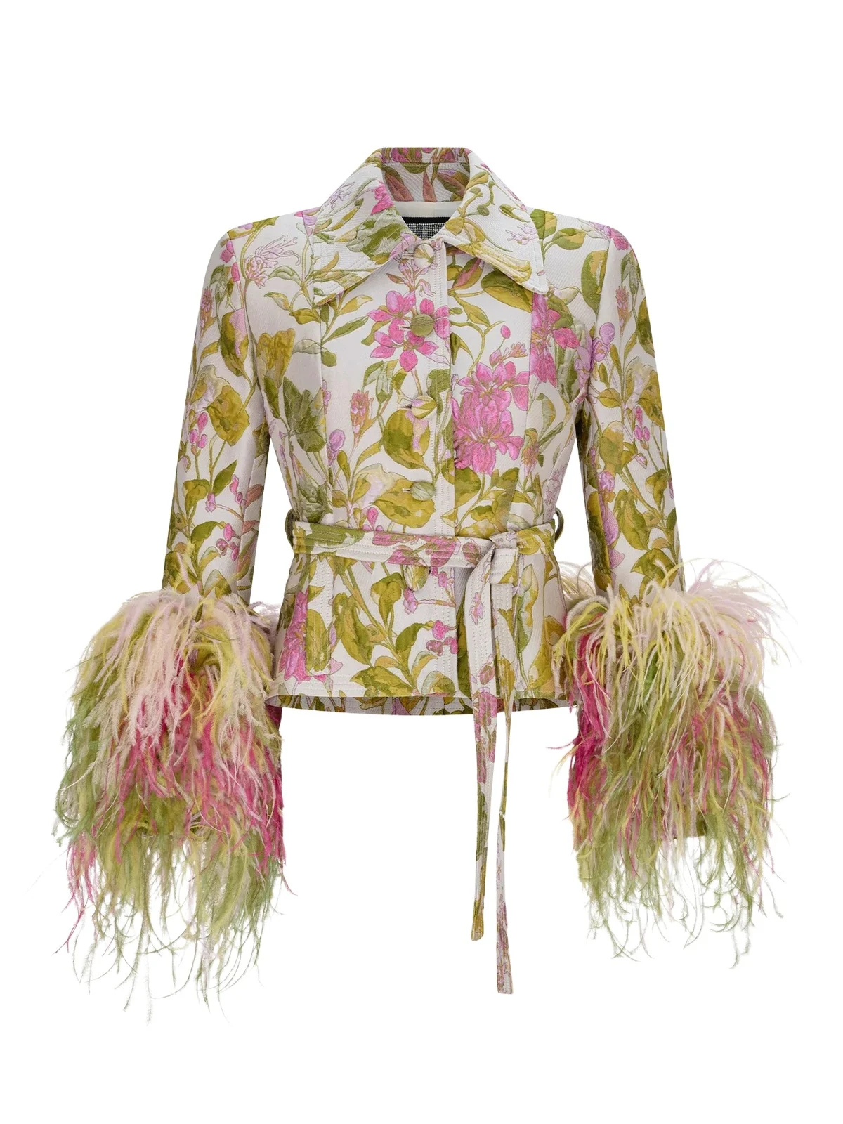 Dianthus Feathered Belted Jacket Dianthus Feathered Belted Jacket