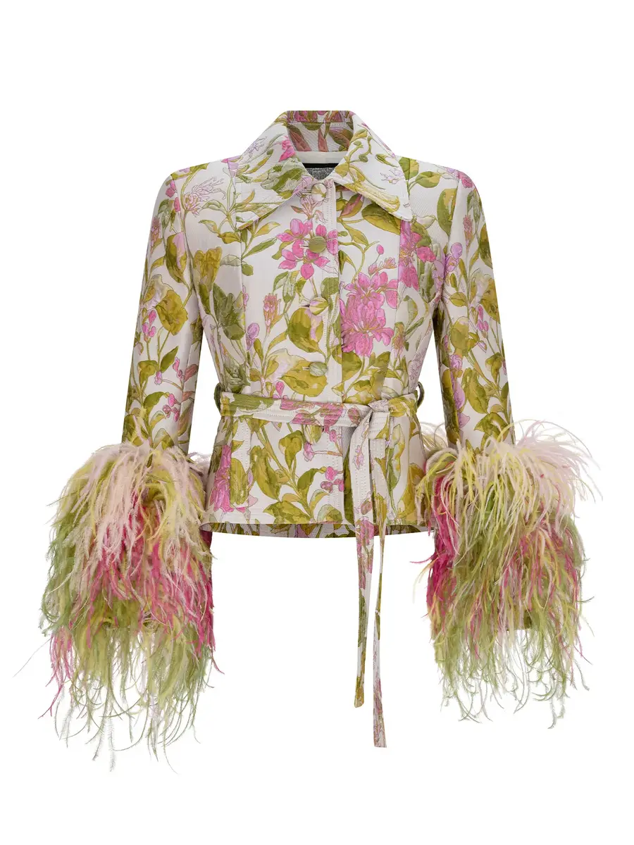 Libertine Dianthus Feathered Belted Jacket | Image 1 Libertine Dianthus Feathered Belted Jacket | Image 1