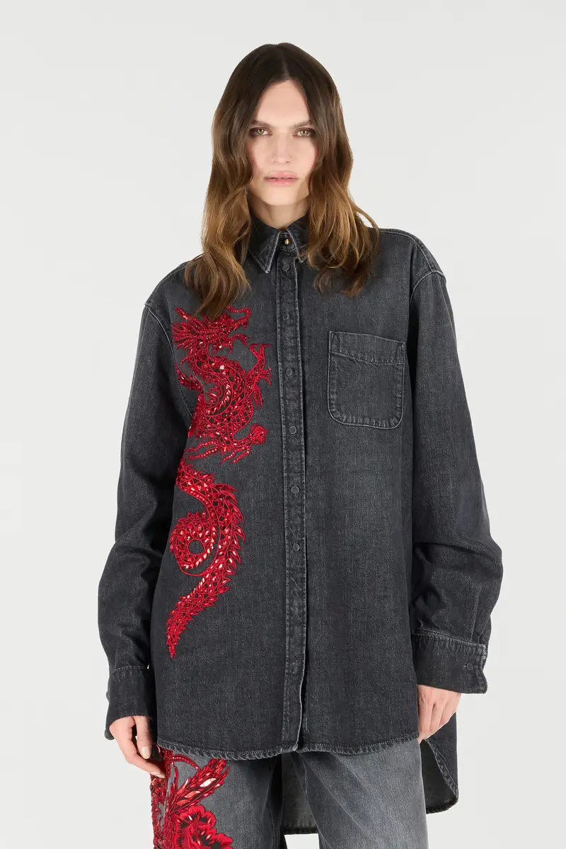 Roberto Cavalli Shirt With Embroidery And Sequins | Thumbnail 2 Roberto Cavalli Shirt With Embroidery And Sequins | Thumbnail 2