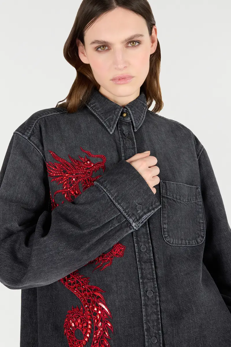 Roberto Cavalli Shirt With Embroidery And Sequins | Thumbnail 5 Roberto Cavalli Shirt With Embroidery And Sequins | Thumbnail 5