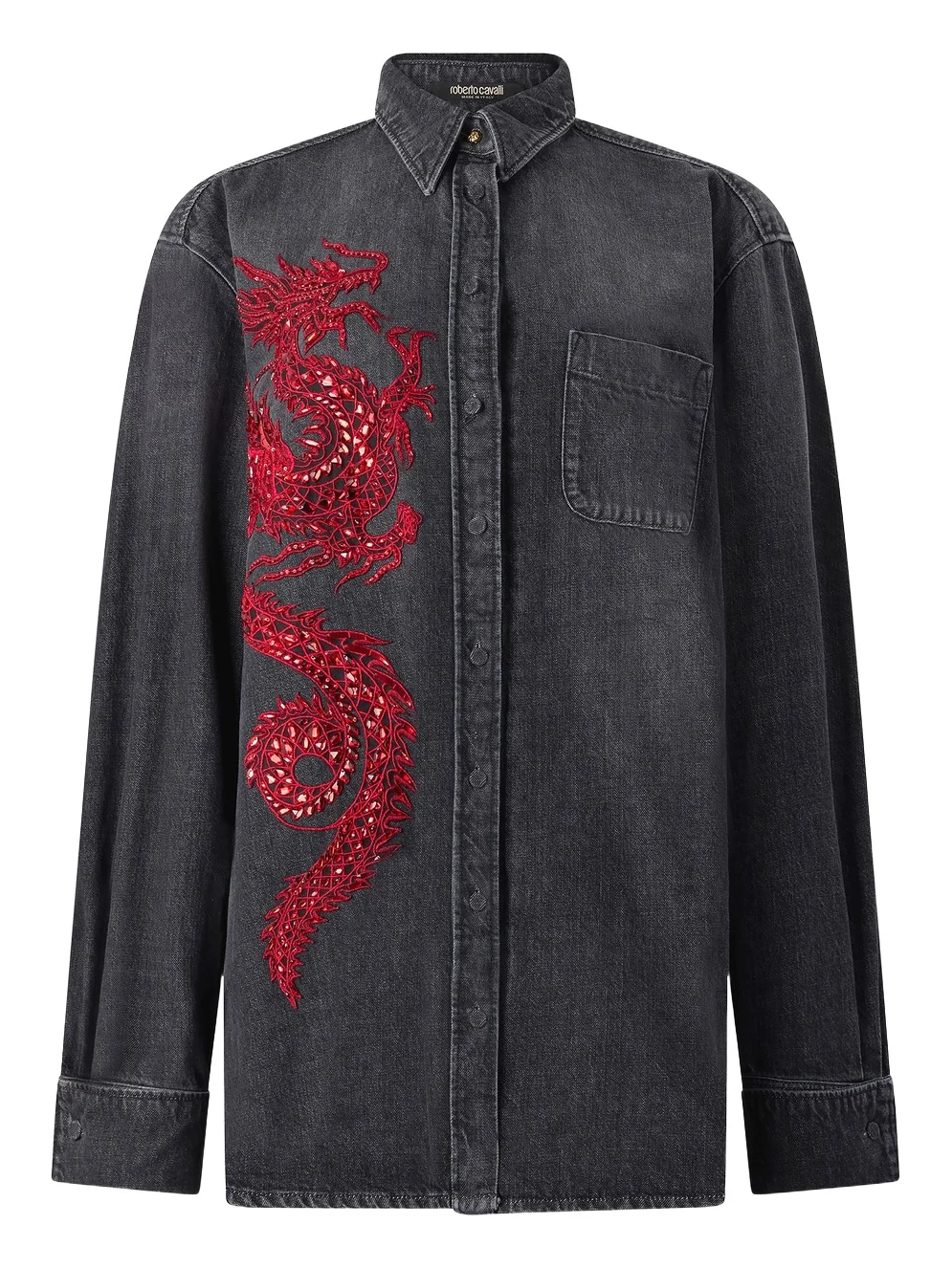 Roberto Cavalli Shirt With Embroidery And Sequins